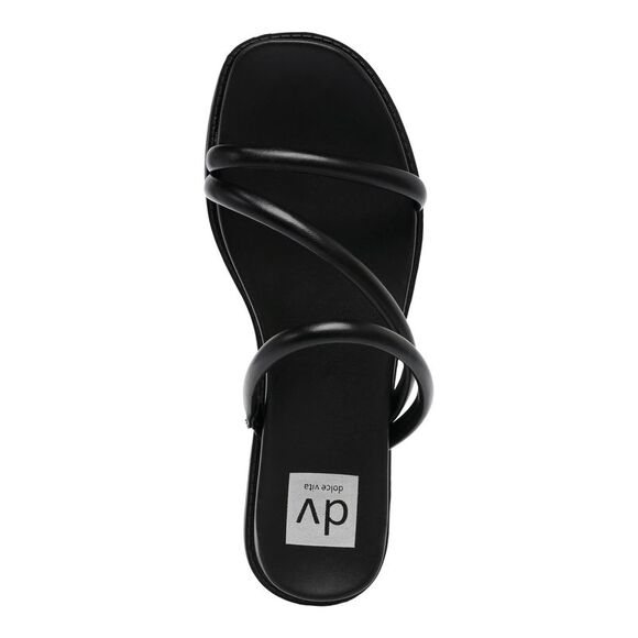 DOLCE VITA Womens Black Strappy Comfort Cortez Wedge Slip On Sandals 11 M